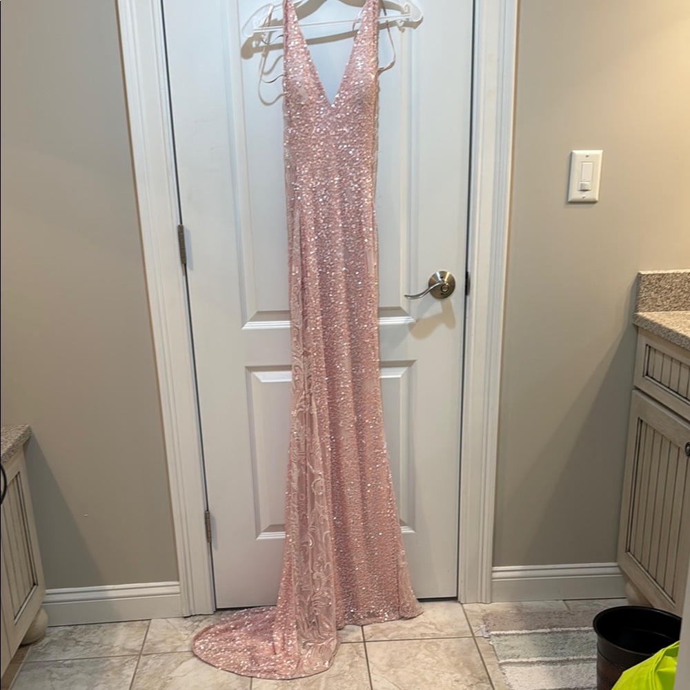 Scala Pink Sequin Prom Dress
